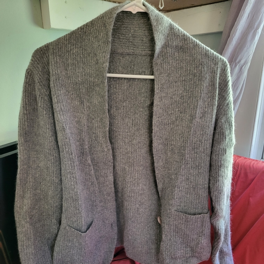 Gray Sweater, Cardigan